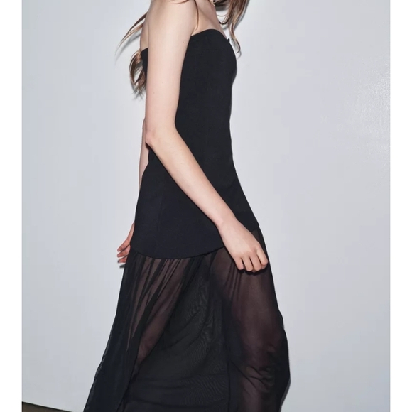 Zara Black Strapless Dress - Picture 3 of 4